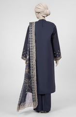 EMBROIDERED CAMBRIC 3PCS UNSTITCHED