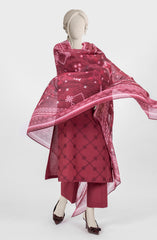EMBROIDERED CAMBRIC 3PCS UNSTITCHED