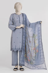 EMBROIDERED CAMBRIC STITCHED 3 PIECE