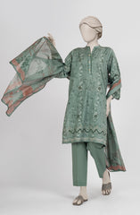 EMBROIDERED PRINTED LAWN STITCHED 3 PIECE