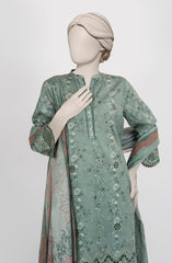 EMBROIDERED PRINTED LAWN STITCHED 3 PIECE
