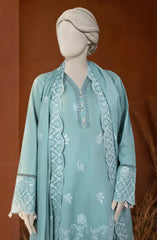 EMBROIDERED CAMBRIC 3PCS UNSTITCHED