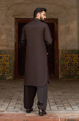 CHOCOLATE BROWN BLENDED KAMEEZ SHALWAR