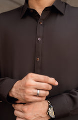 CHOCOLATE BROWN BLENDED KAMEEZ SHALWAR