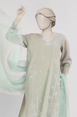 EMBROIDERED CAMBRIC STITCHED 3 PIECE