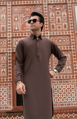 CHOCOLATE BROWN BLENDED KAMEEZ SHALWAR