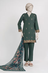 EMBROIDERED CAMBRIC STITCHED 3 PIECE