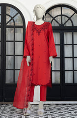 EMBROIDERED CAMBRIC 3PCS UNSTITCHED