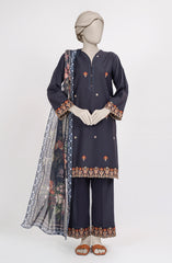 EMBROIDERED CAMBRIC STITCHED 3 PIECE