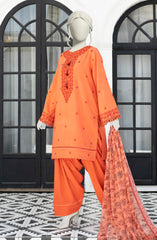 EMBROIDERED CAMBRIC 3PCS UNSTITCHED