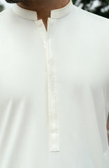 CREAM BLENDED EMBROIDERED KAMEEZ SHALWAR