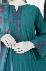 EMBROIDERED CAMBRIC 3PCS UNSTITCHED