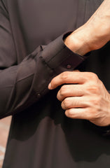 DARK-GREY BLENDED KAMEEZ SHALWAR