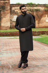 DARK-GREY BLENDED KAMEEZ SHALWAR