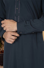 BOTTLE-GREEN BLENDED EMBROIDERED KAMEEZ SHALWAR