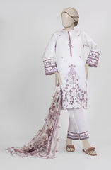 EMBROIDERED CAMBRIC STITCHED 3 PIECE
