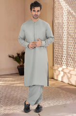 SAGE GREEN BLENDED EMBROIDERED KAMEEZ SHALWAR