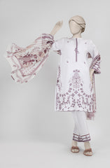 EMBROIDERED CAMBRIC STITCHED 3 PIECE