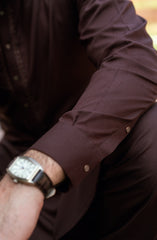 MAROON EMBROIDERED BLENDED KAMEEZ SHALWAR