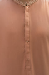 CAMEL BLENDED EMBROIDERED KAMEEZ SHALWAR