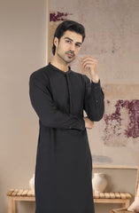 BLACK EMBROIDERED BLENDED KAMEEZ SHALWAR