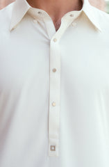 OFF-WHITE BLENDED KAMEEZ SHALWAR