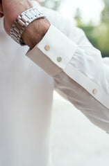 OFF-WHITE BLENDED KAMEEZ SHALWAR