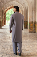 FOG-GREY BLENDED KAMEEZ SHALWAR