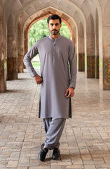 FOG-GREY BLENDED KAMEEZ SHALWAR