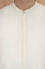 CREAM BLENDED EMBROIDERED KAMEEZ SHALWAR