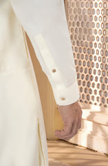 CREAM BLENDED EMBROIDERED KAMEEZ SHALWAR