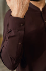 BURGUNDY BLENDED KAMEEZ SHALWAR