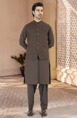 CHOCOLATE BROWN SUITING WAISTCOAT