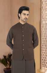 CHOCOLATE BROWN SUITING WAISTCOAT