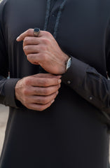 CHARCOAL BLENDED EMBROIDERED KAMEEZ SHALWAR