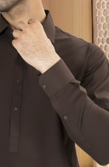 FOREST BROWN BLENDED KAMEEZ SHALWAR