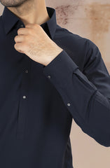 NAVY BLENDED KAMEEZ SHALWAR