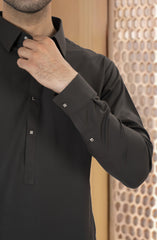 OLIVE-GREEN BLENDED KAMEEZ SHALWAR