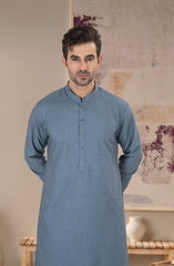 STONE-BLUE BLENDED KAMEEZ SHALWAR
