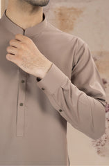KHAKI BLENDED KAMEEZ SHALWAR