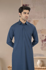 TEAL-BLUE BLENDED KAMEEZ SHALWAR