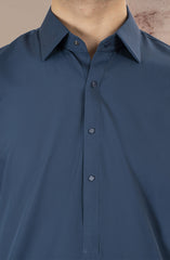 TEAL-BLUE BLENDED KAMEEZ SHALWAR