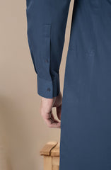 TEAL-BLUE BLENDED KAMEEZ SHALWAR
