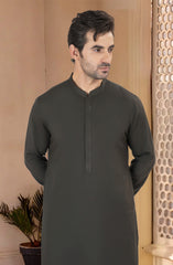 OLIVE-GREEN BLENDED KAMEEZ SHALWAR