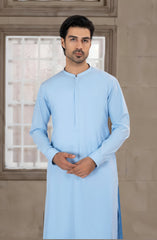 SKY-BLUE BLENDED KAMEEZ SHALWAR