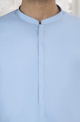 SKY-BLUE BLENDED KAMEEZ SHALWAR