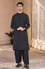 BLACK EMBROIDERED BLENDED KAMEEZ SHALWAR