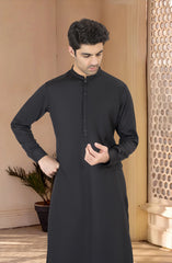 BLACK EMBROIDERED BLENDED KAMEEZ SHALWAR