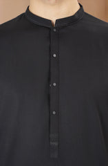 BLACK EMBROIDERED BLENDED KAMEEZ SHALWAR