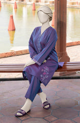 EMBROIDERED CHAMBRAY STITCHED 2 PIECE